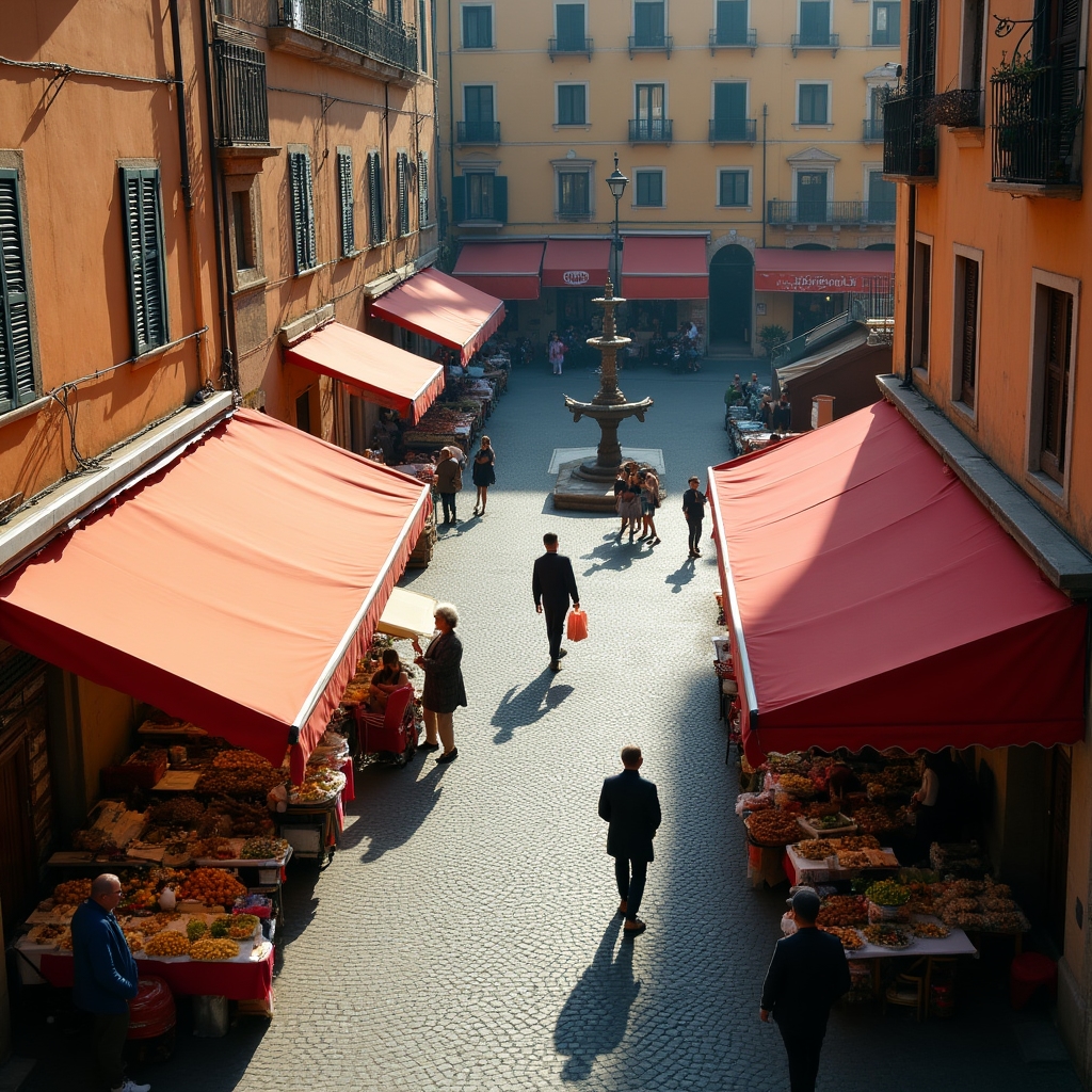 Strade e palazzi del Municipio V di Roma in una giornata luminosa